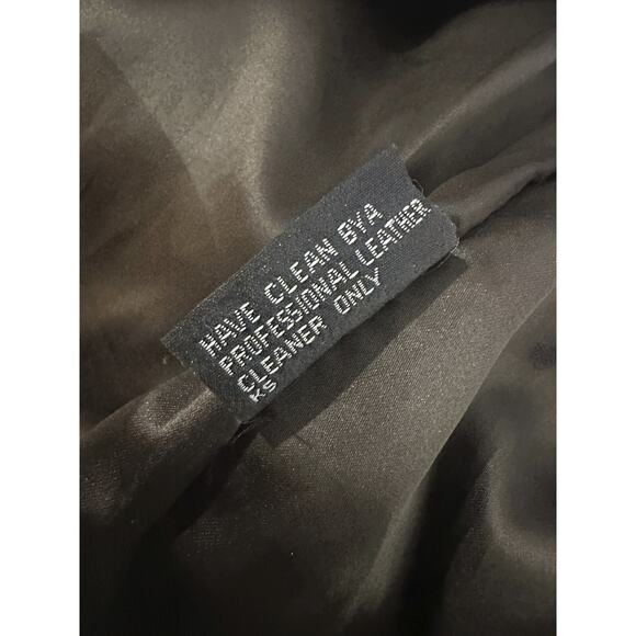 Unik Distressed Brown Leather Braided Moto Motorcycle Jacket Cross Zip Size XS - Picture 15 of 16